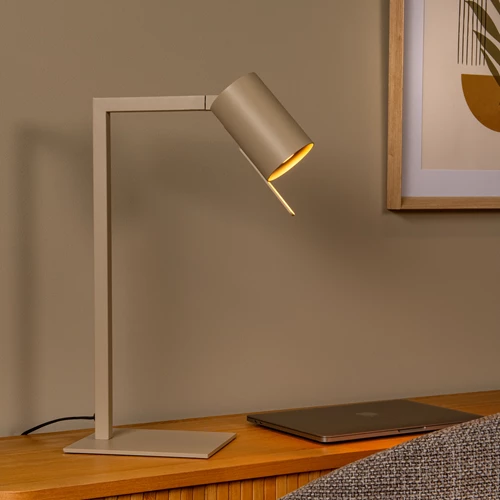 Lucide LESLEY - Lampe de bureau - 1xGU10 - Taupe - ambiance 1
